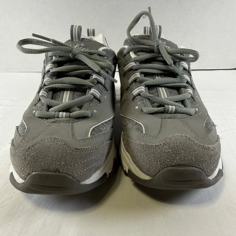 Skechers D' Lites 11936W Gray Casual Cushioned Shoes Sneakers Women's Size 9.5